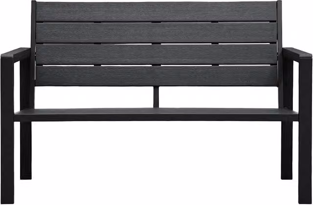 Panchina da Giardino | Panca da Giardino 120 cm in HDPE Nera Aspetto Legno