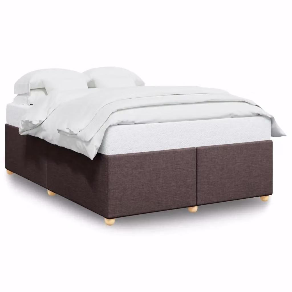 Giroletto vidaXL in tessuto marrone scuro con doghe in legno, L/P/H: 140 x 200 cm – 2