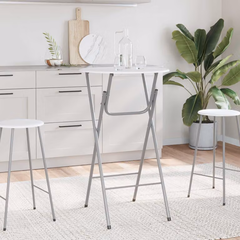 vidaXL Tavoli da Bar Set 4 pz con Ripiano in MDF Bianco