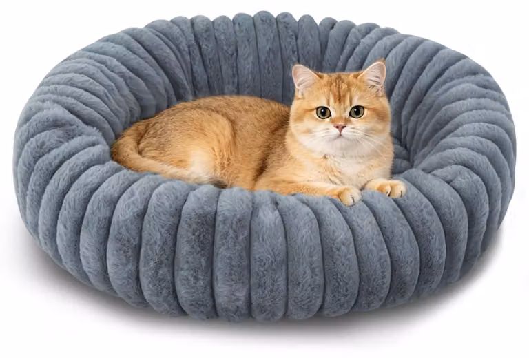 Cuccia rotonda per cani, in morbido peluche, diametro 40 cm, adatta a cani di piccola e media taglia