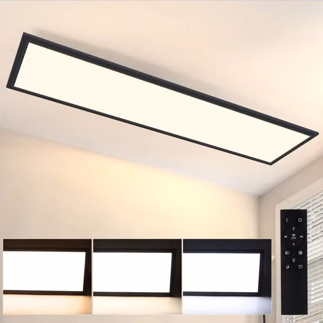 ZMH Lampada da soffitto LED moderna con telecomando e dimmerabile, colore bianco, L: 120 cm