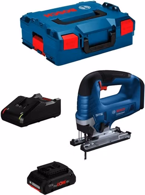 Seghetto Alternativo Bosch GST 18V-125 B con Batteria ProCORE 4,0 Ah e Caricatore GAL 18V-40 in L-Boxx 136 – 1
