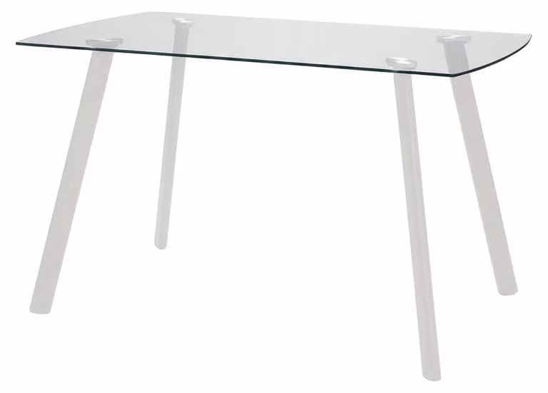 Tavolo da Pranzo Moderno Fisso Bianco per Cucina e Soggiorno 130x75x75cm