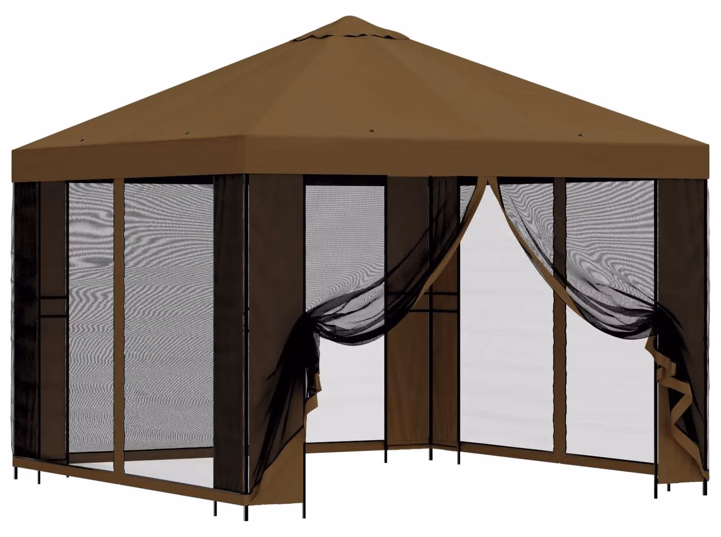Gazebo da giardino con pareti laterali 3 x 3 m Tortora