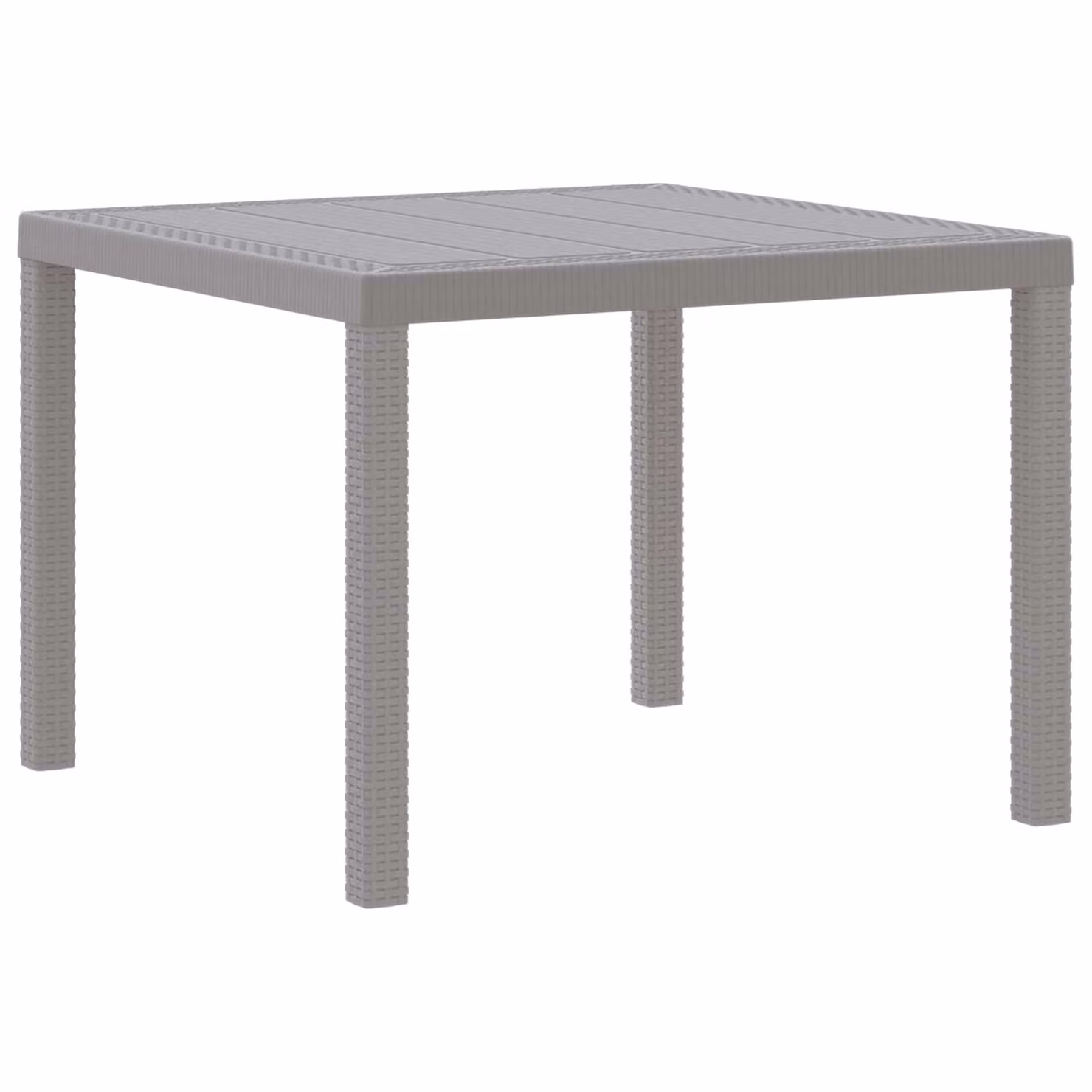 vidaXL Tavolo da giardino moderno in polyrattan grigio chiaro L 100 x P 100 x H 73 cm