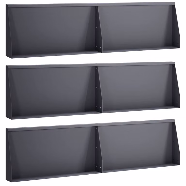 Set di 6 aiuole rialzate vidaXL in acciaio color antracite, L/P/H: 80 x 12 x 50 cm