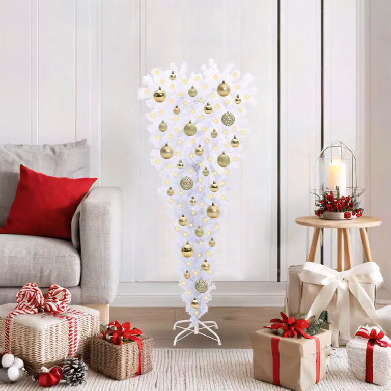 Maison Exclusive - Albero di Natale artificiale bianco, 120 cm, in PVC e acciaio
