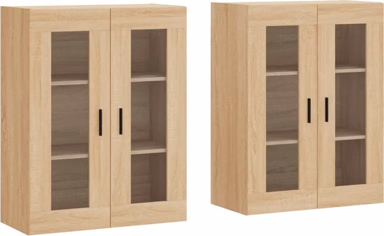 Armadietti a Parete 2 pz Rovere Sonoma in Legno Multistrato