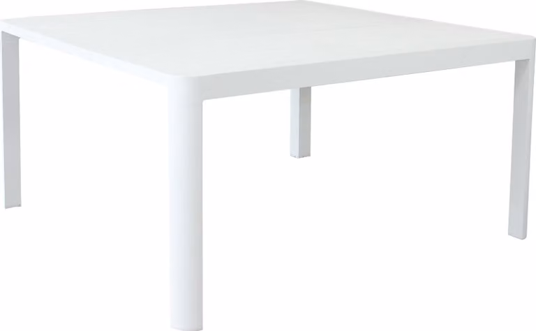 Milani Home - tavolo da giardino allungabile, alluminio, 8 posti, bianco, piano 100/150 x 150 cm