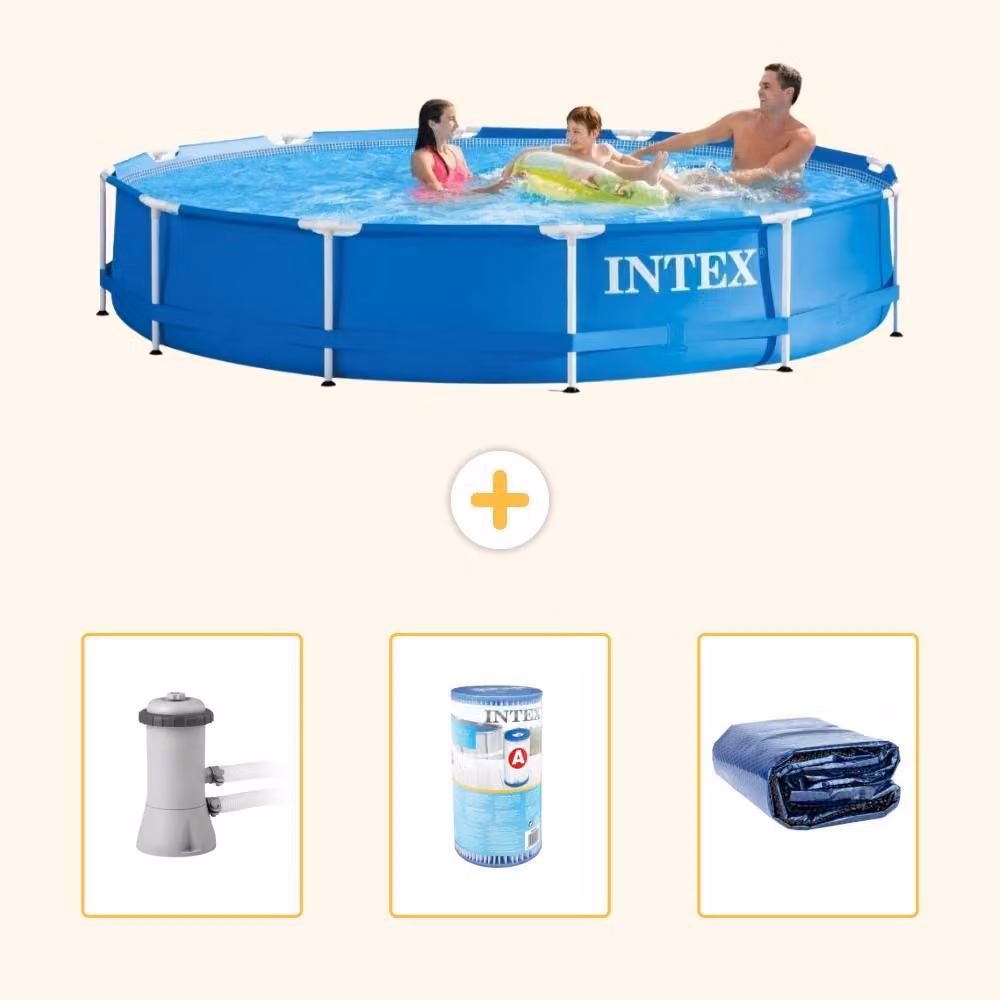 Piscina autoportante rettangolare - 366x76 cm - 4 pezzi - Modello S21340