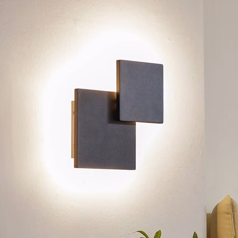 Applique da parete a LED Elrik Lucande, Nero, Corridoio, Metallo, Moderno, Applique a LED