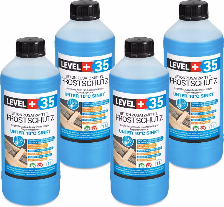 Antigelo Plastificante 4L Additivo per calcestruzzo Level+ Fluidificante per calcestruzzo L+35