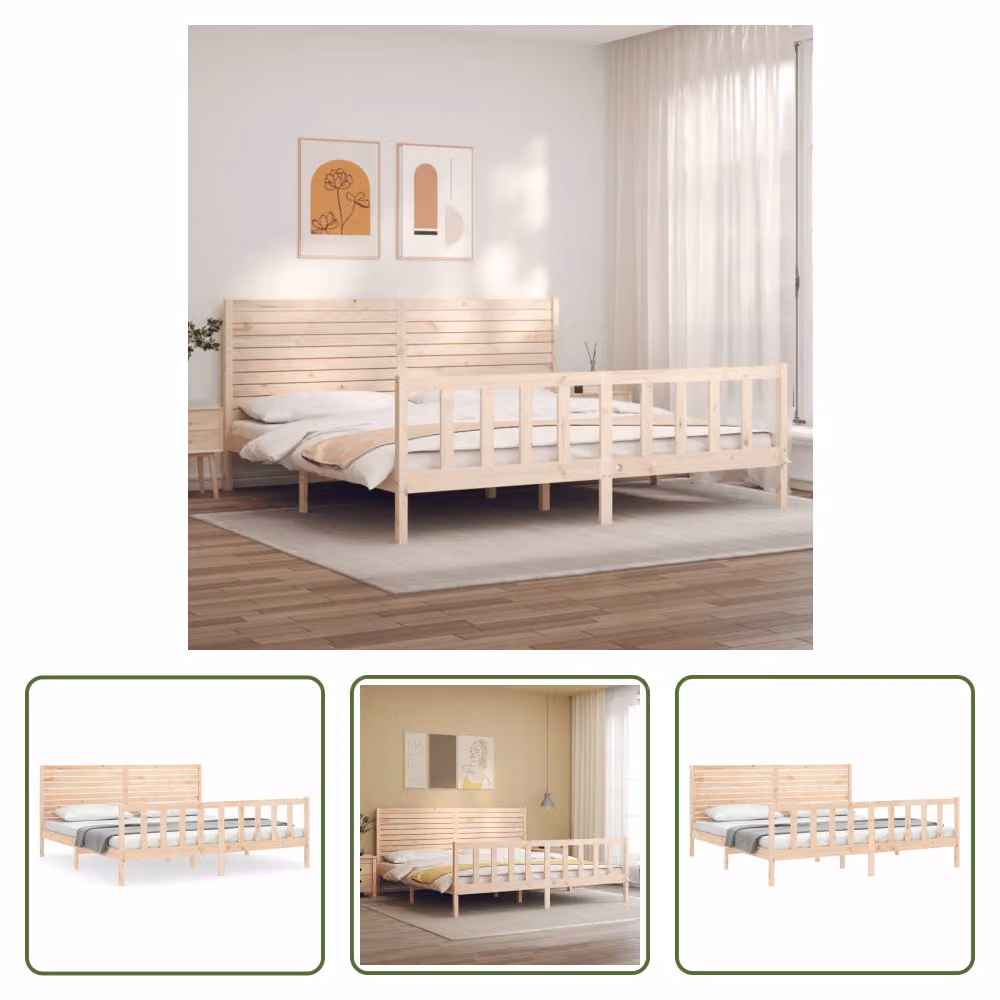 Letto in legno massiccio con testata The Living Store