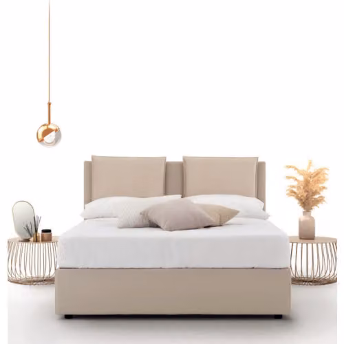 Semplice letto matrimoniale imbottito sfoderabile Compact Soft
