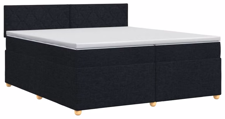 Letto a molle con materasso nero 200 x 200 cm in tessuto