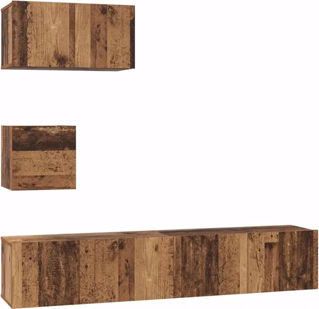 Set mobile TV 3 pz | Armadietto TV | Mobile Porta TV Legno vecchio Legno multistrato