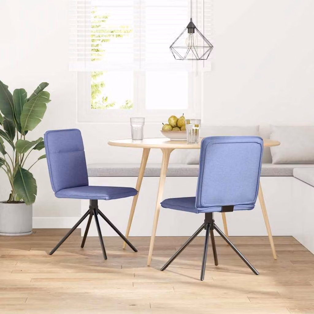 Sedie da Pranzo 2 pz Blu Jeans in Tessuto