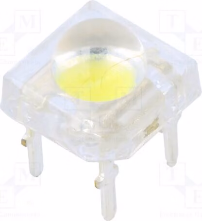 1 LED Super Flux, 7,62x7,62 mm, ovale, bianco freddo, 10000÷12000 mcd, angolo di emissione 80°, codice prodotto: OSW47LZ281P. LED di marca: [Marca del LED, se specificata, altrimenti omettere]