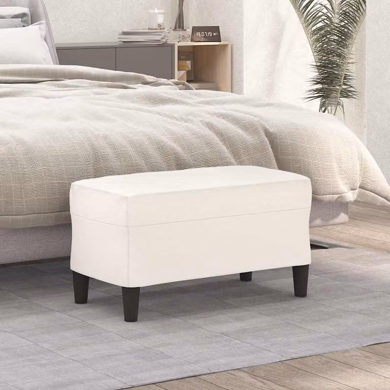 Panca vidaXL in similpelle beige per soggiorno o camera da letto, L 70 x P 35 x H 41 cm