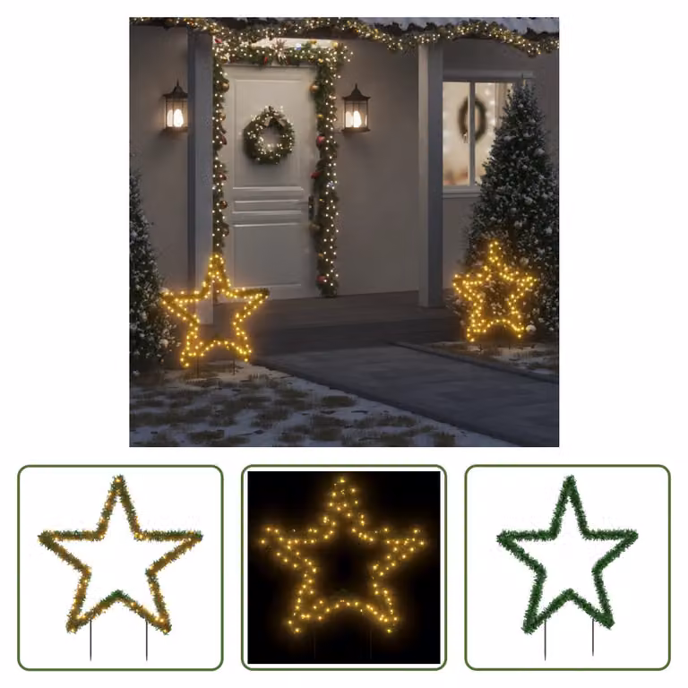 Stella di Natale The Living Store con punte di terra e 115 LED 85 cm
