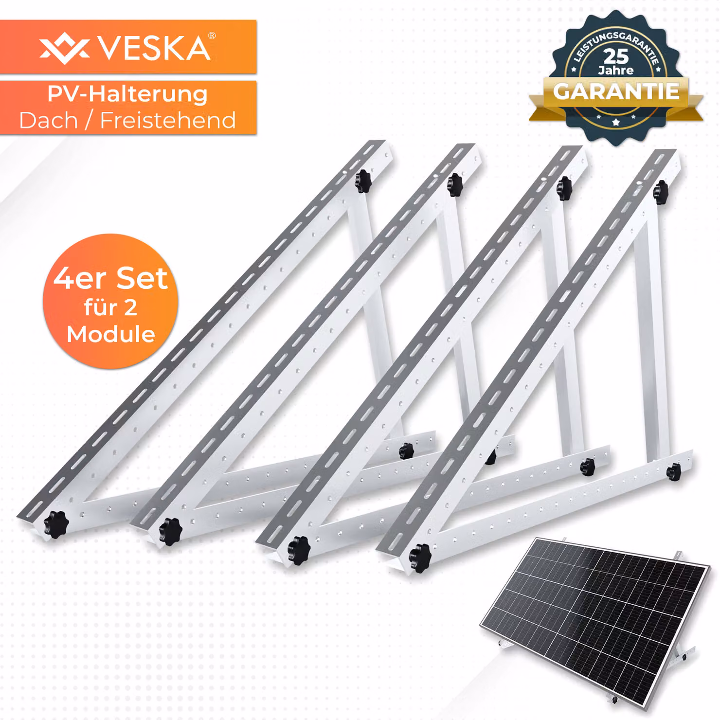 Supporto per impianto solare da balcone, supporto solare da 114 cm per tetti piani, supporto autoportante per pannelli solari, montaggio per pannelli fotovoltaici da 45 pollici, angolazione regolabile da 0 a 90 gradi
