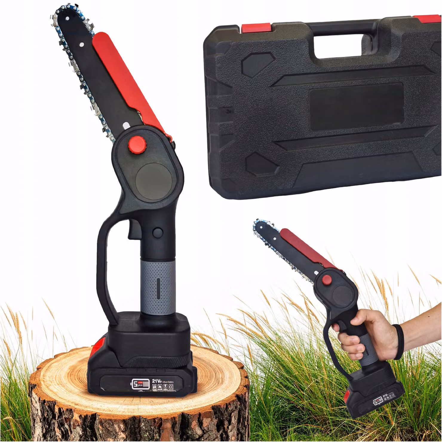 Sega A Catena Senza Fili, Modello Mini, Per Potare Alberi E Rami, Batteria 21V