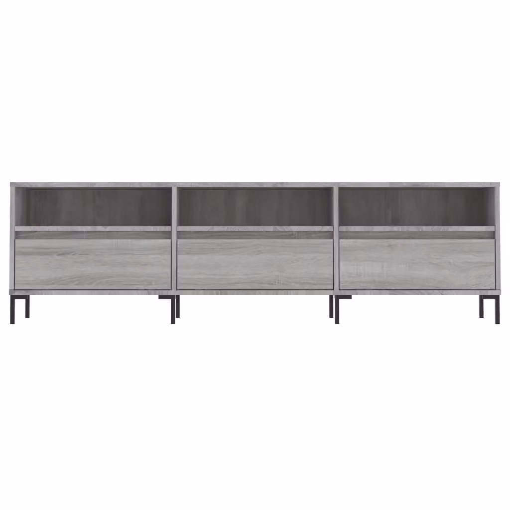 Mobile porta TV moderno HELLOSHOP26 in legno composito e metallo grigio L: 150 cm, P: 30 cm, H: 44,5 cm – 2
