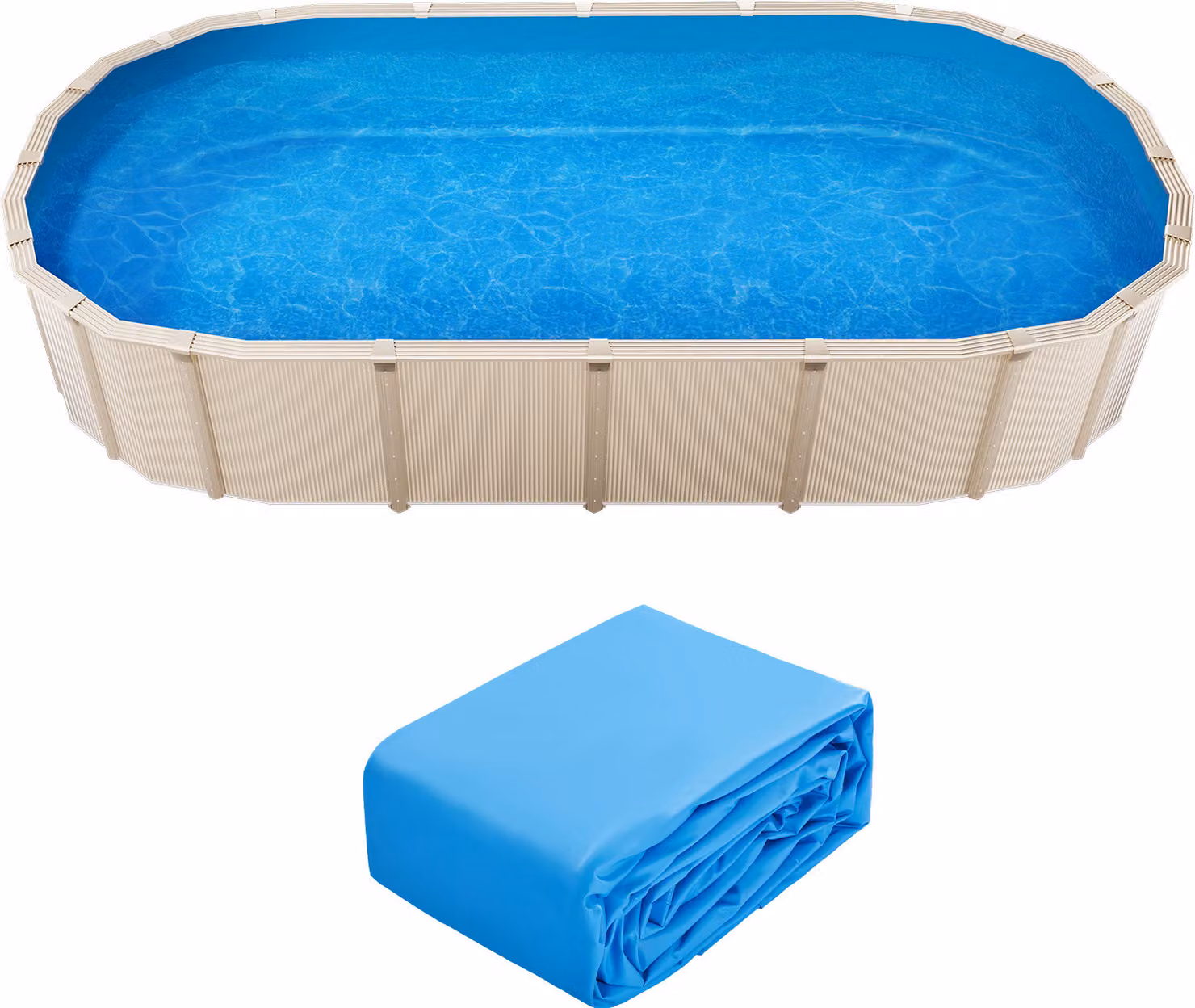 SucceBuy Liner ovale per piscina 16,4x9,8 ft Unibead Vinyl Liner 47in Wall