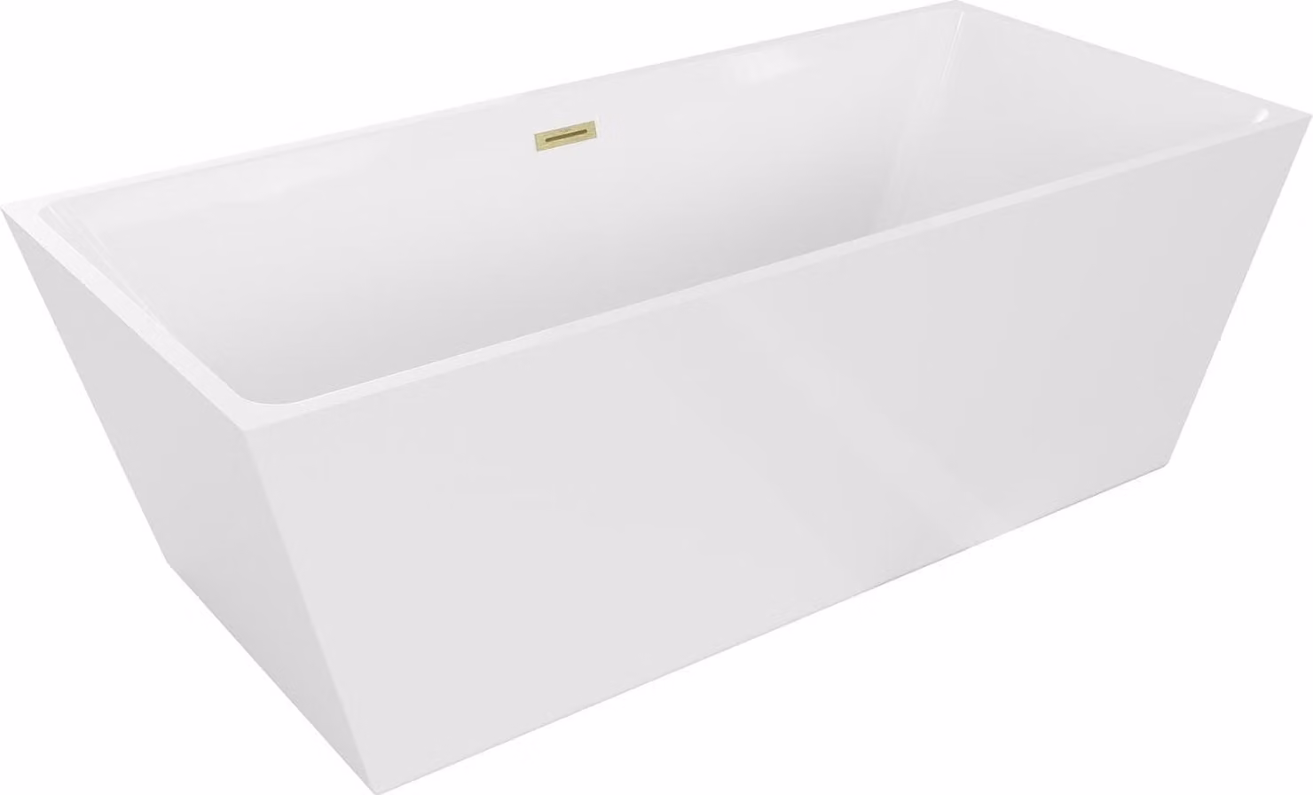 Mexen Lita vasca da bagno autonoma 170 x 75 cm, bianca, troppopieno oro spazzolato - 52121707500-55