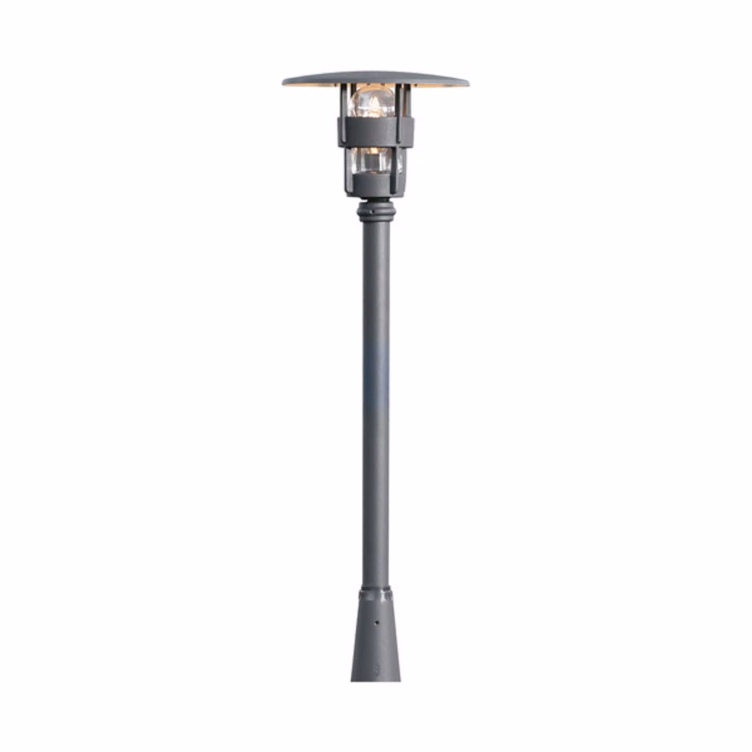 Konstsmide Freja: testa della lampada in alluminio verniciato nero con vetro trasparente; prezzo escluso base e palo; vedi accessori
