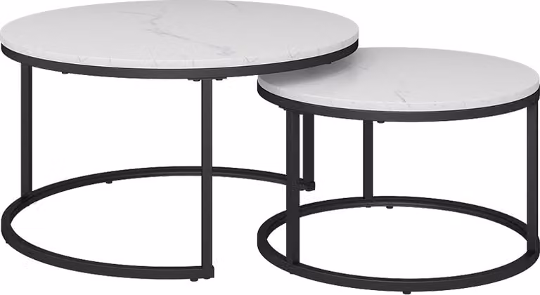 Tavolino da divano Vicco Montreal Bianco 77 x 40 cm 2 parti, Model 41522