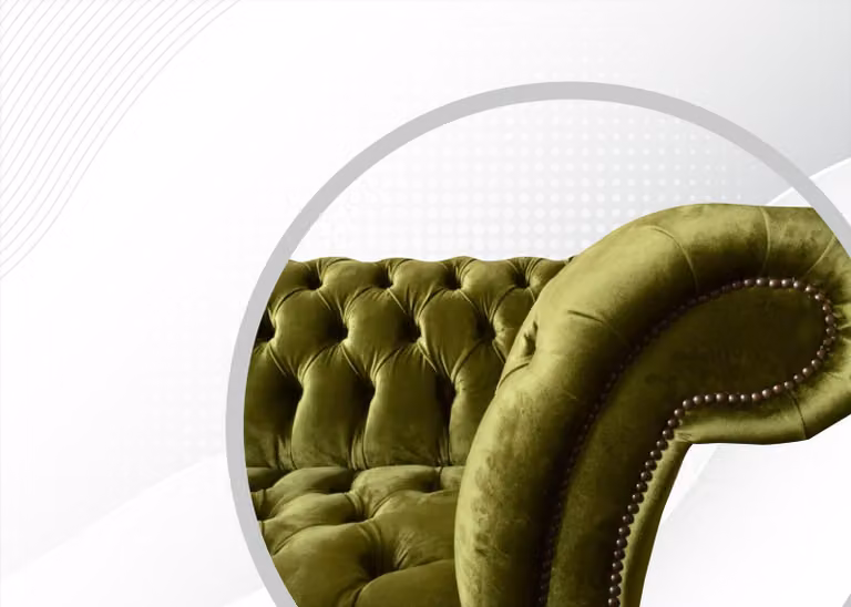 Chesterfield Grüne Dreisitzer Wohnzimmer Design Couchen Polster Sofa Textil