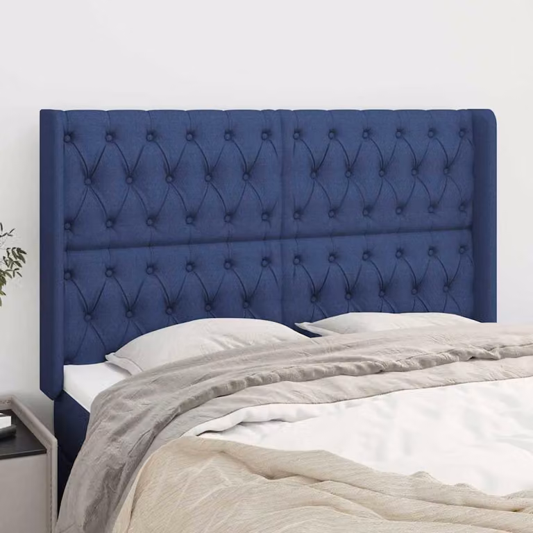 Testiera ad Orecchio vidaXL in Tessuto Blu L: 147 cm, P: 16 cm, H: 118/128 cm