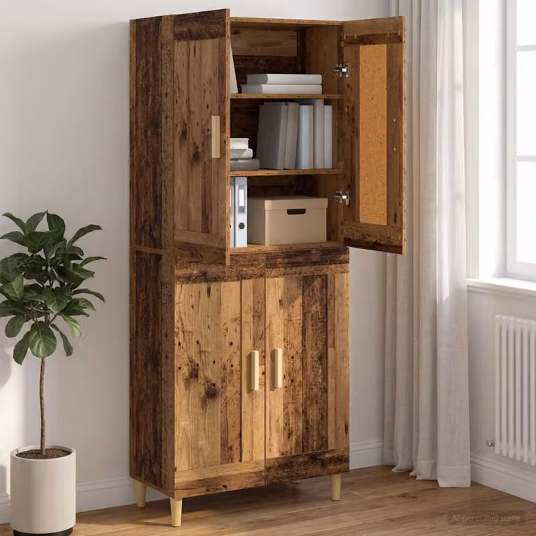 Credenza moderna vidaXL in legno color marrone, L: 69,5 cm, P: 34 cm, H: 90 cm