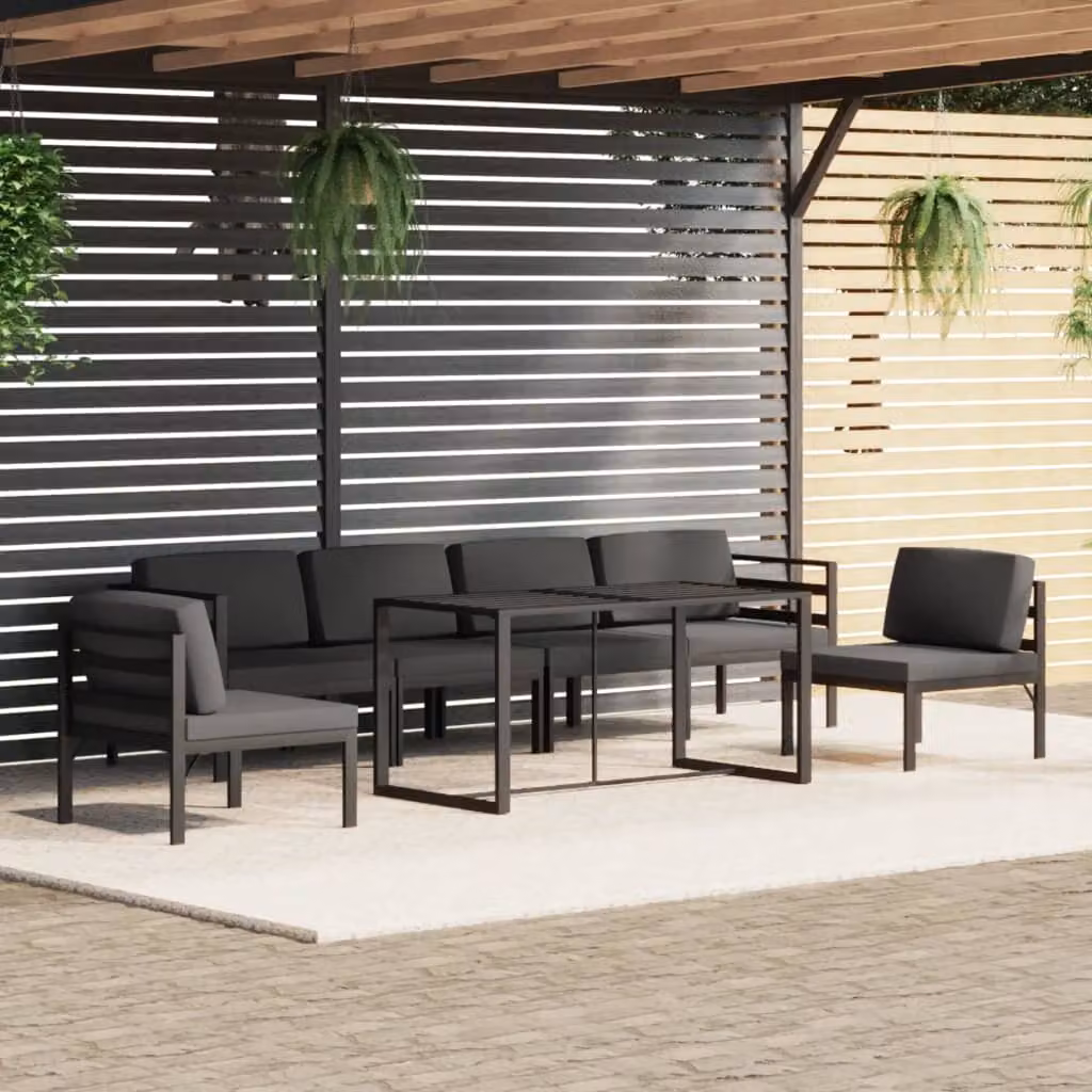 Maison Exclusive - Set Divani da Giardino 7 pz con Cuscini in Alluminio Antracite