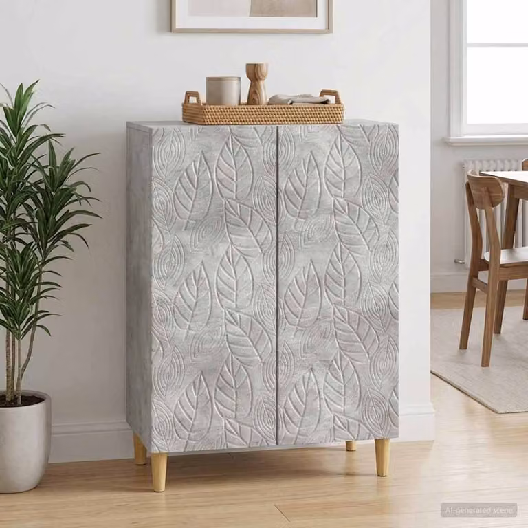 Credenza moderna vidaXL in legno MDF grigio, L 66 x P 34,5 x H 90 cm