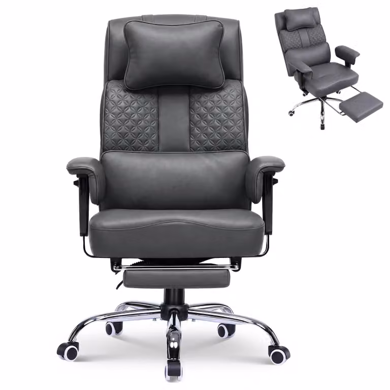 Sedia da gaming GTPLAYER, sedia ergonomica da ufficio con poggiatesta regolabile, supporto lombare ampio, seduta larga 54 cm, inclinazione da 90° a 150°, capacità di carico fino a 180 kg