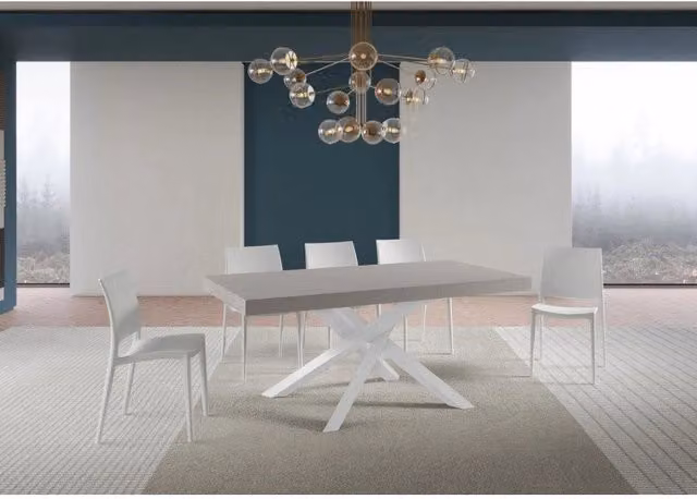 Tavolo allungabile Itamoby Volantis Premium con telaio bianco e piano cashmere, L: 200-460 cm, P: 90 cm – 1