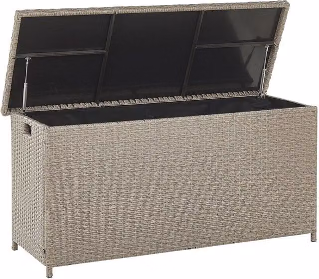 Cesta baule portaoggetti per esterni in finto rattan beige BELIANI L: 126 cm, P: 46 cm