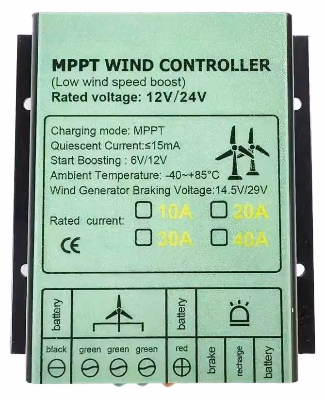 Regolatore di carica MPPT per turbine eoliche - Controller da 24V - Adatto per turbine eoliche ad asse verticale da 3000W - Ingresso 12–48V AC - Per sistemi di accumulo di energia domestici off-grid