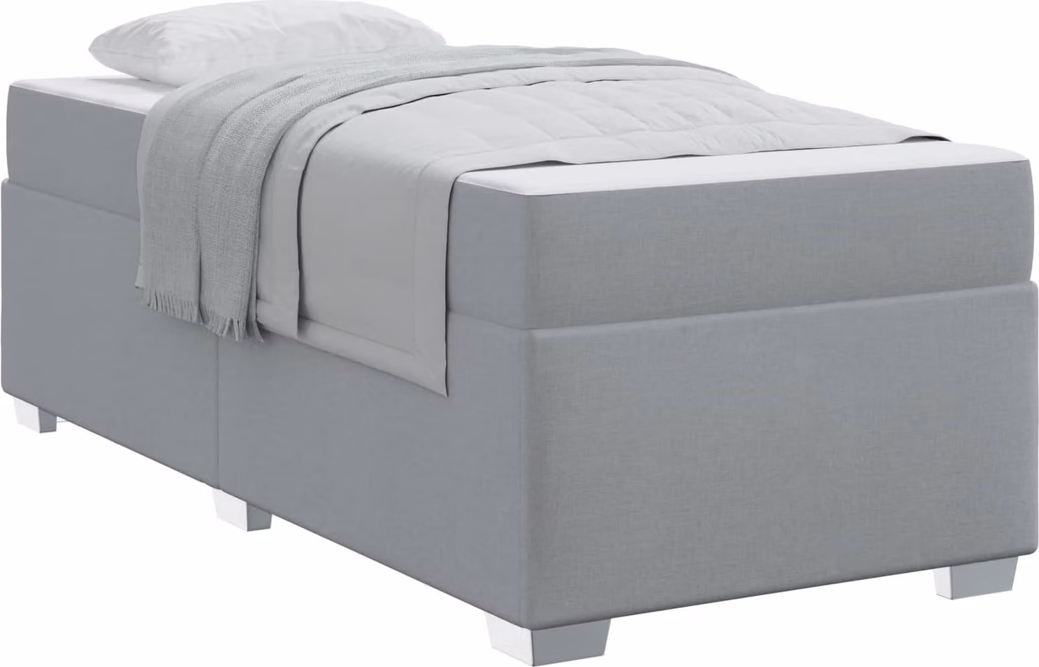 Struttura del letto Grigio chiaro 100 x 200 cm Tessuto