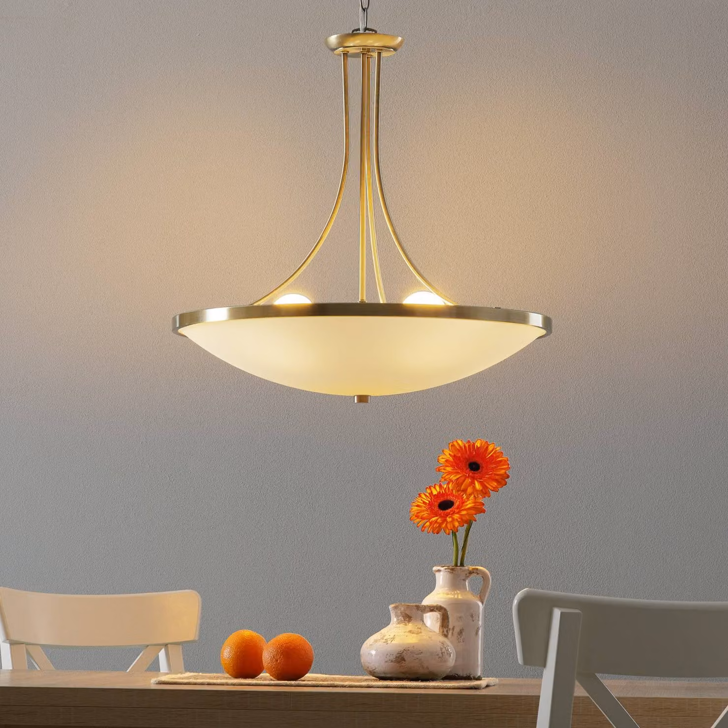 ORION Lampada a sospensione TALYA, dimmerabile, Bronzo / Ottone antico, Soggiorno / Sala da pranzo, Metallo, Antico, Lampada a sospensione