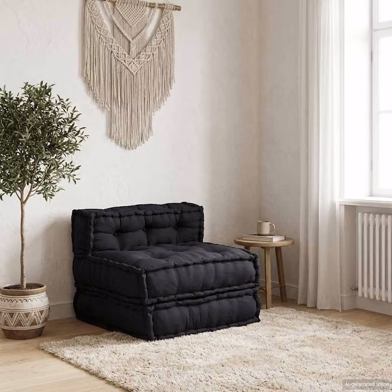 Divano componibile moderno vidaXL in tessuto antracite L: 70 cm, P: 70 cm, H: 54 cm