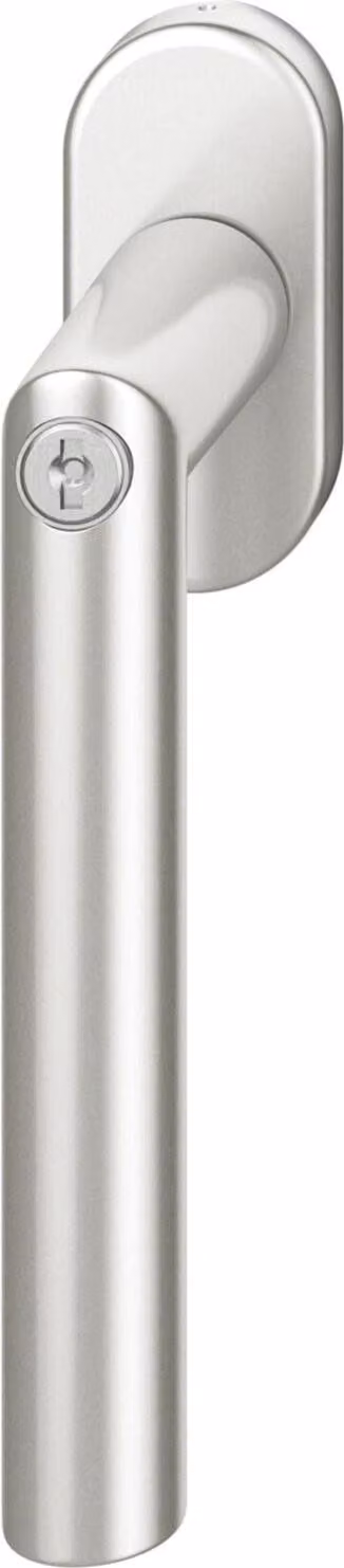 Maniglia per finestra FSB 34 1076 81415 rosetta ovale bloccabile, alluminio argento