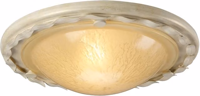 Plafoniera Classica Olivia Elstead Lighting in Metallo Oro e Vetro Beige con Attacco E27