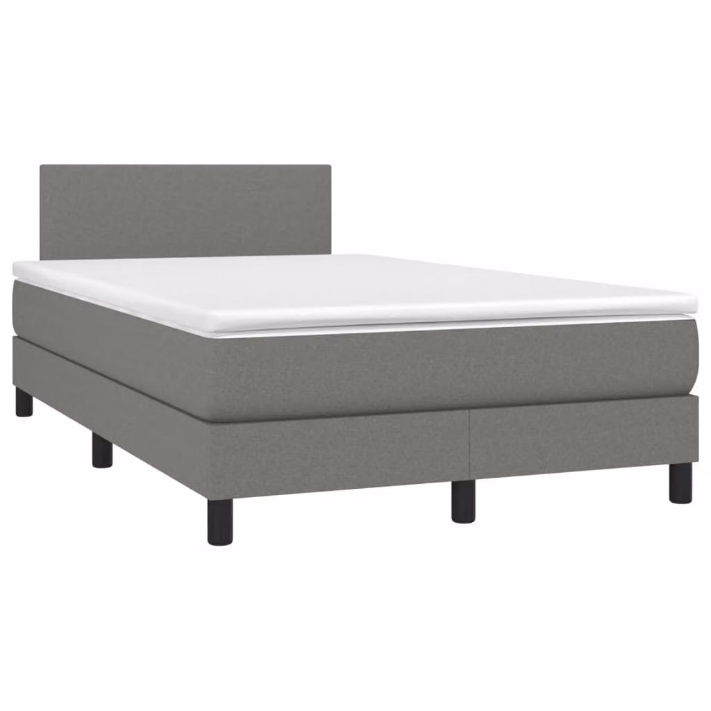 Maison Exclusive - Letto a Molle Materasso e LED Grigio Scuro 120x190cm in Tessuto