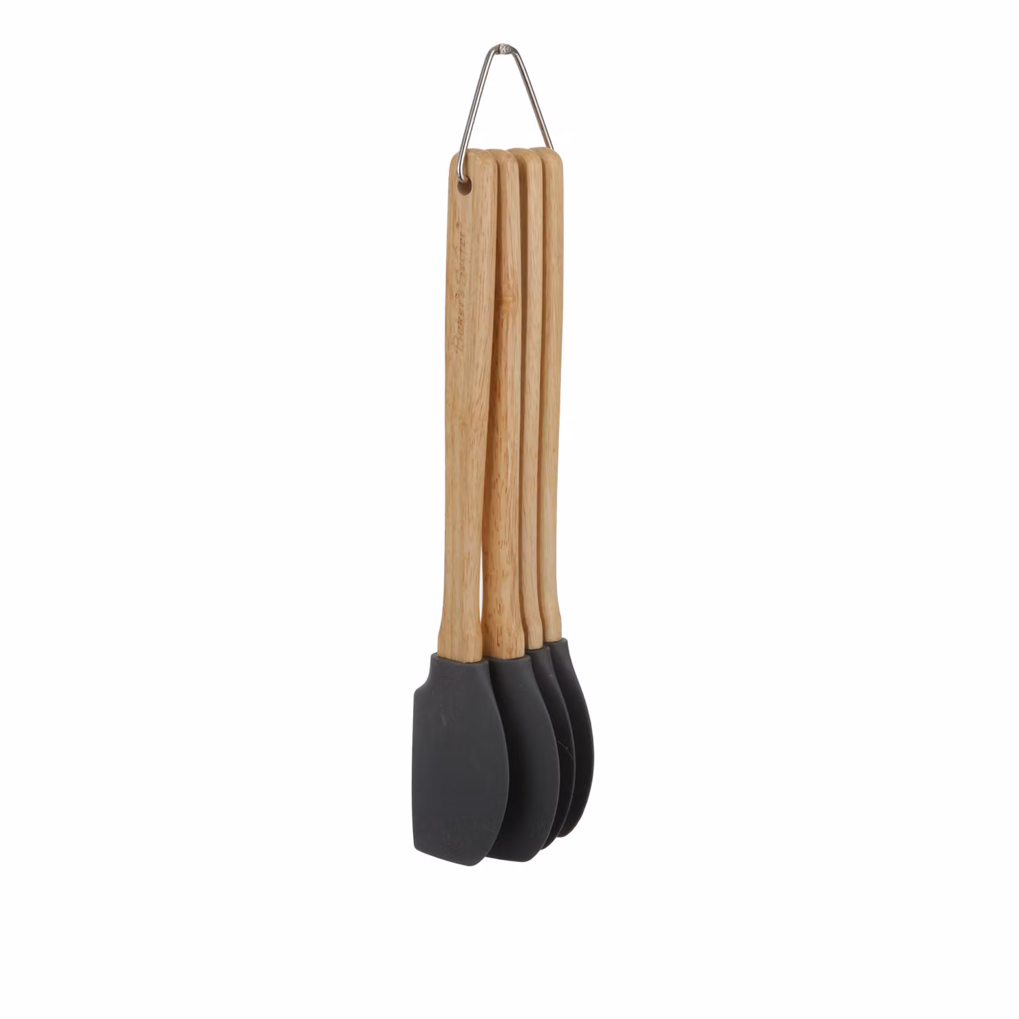 Set di 4 spatole da cucina Baker's Secret in silicone resistente al calore e legno, multicolore e nero – 2