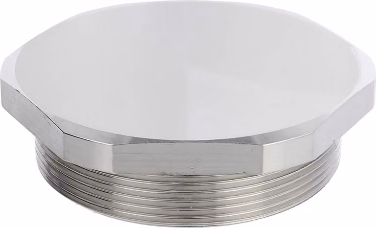 Tappo cieco M72x2 MBS-M72 esagonale in ottone (CuZn) nichelato Lunghezza filettatura 16,0 mm - 1 pezzo