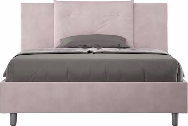 Letto imbottito Matrimoniale francese 140x190 cm Appia - Senza rete,Glicine,Microfibra