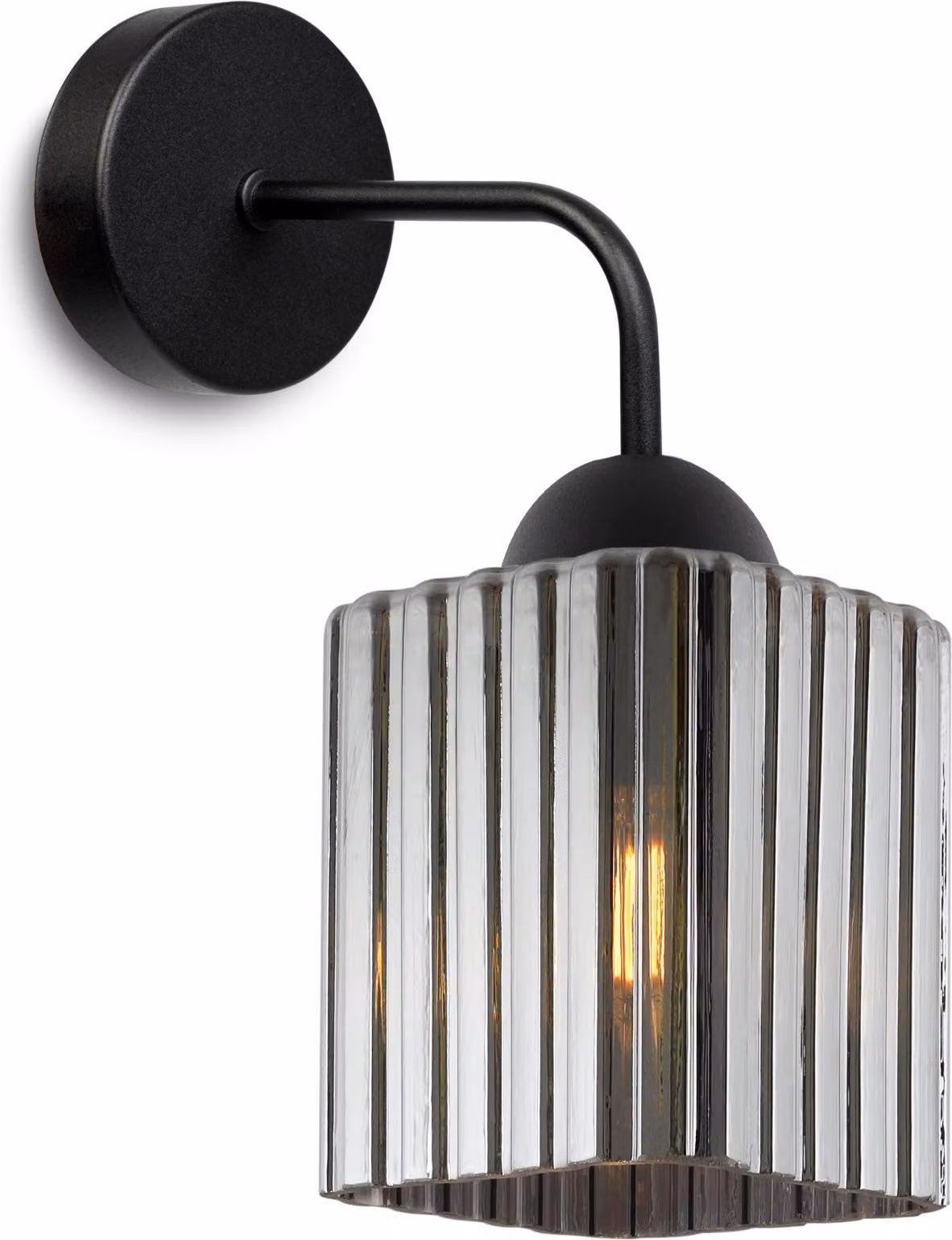 Applique Riffle nera a 1 luce con paralume cubico color grafite E27 – lampada da parete moderna per ambienti eleganti